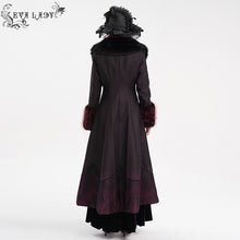 Load image into Gallery viewer, ECT016 thick warm gothic fur Black and red gradient nylon wool long coat
