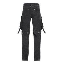 Load image into Gallery viewer, PT300 Punk-Style Straight-Leg Trousers with Acid-Wash Effect (Convertible into Shorts)
