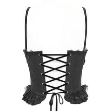 Load image into Gallery viewer, CST00801 Gothic Lace Up Rose Jacquard Pleated Suspender Corset
