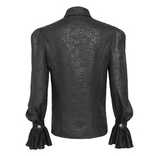 Load image into Gallery viewer, SHT15701 Black Two-Tone Woven Long-Sleeve Gothic Shirts
