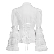 Load image into Gallery viewer, SHT159 Gothic Striped Ruffled Shirt with Flared Sleeves
