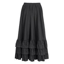 Load image into Gallery viewer, SKT195 Black gauze twill material with ruffles skirt
