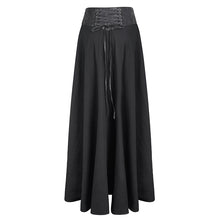 Load image into Gallery viewer, SKT017 torn multiple wearing leather waistband women punk rock black flowing long half skirt
