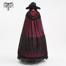 Load image into Gallery viewer, CA04502 Red Women Gothic Lace Hooded Cloak
