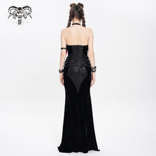 Load image into Gallery viewer, SKT238 Punk Velvet Snake Print Fishtail Long Dress
