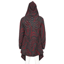 Load image into Gallery viewer, CT21802 Red punk hooded knitted men&#39;s jacket
