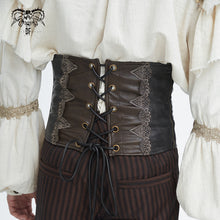 Load image into Gallery viewer, AS185 Steampunk brush-off leather men corset
