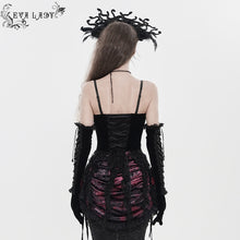 Load image into Gallery viewer, ECST01401 Gothic Corset with Long Beaded Tassels at the Bust
