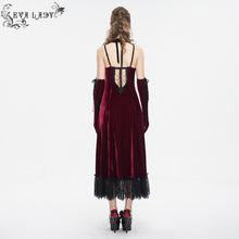 Load image into Gallery viewer, ESKT04302 Red Velvet halterneck strappy dress
