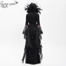 Load image into Gallery viewer, ESKT074 Gothic wedding Custom-made feather branch collar embroidered dress

