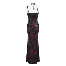 Load image into Gallery viewer, SKT25302 Gothic Velvet Strappy Dress with Side Seam Pleats
