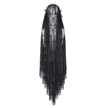 Load image into Gallery viewer, AS204 Gothic flower net tassel long veil
