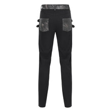 Load image into Gallery viewer, PT270 Punk Twill and Faux Leather spliced Trousers
