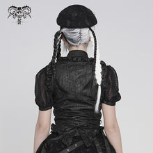 Load image into Gallery viewer, WT10001 Whole-Garment Enzyme-Washed, Two-Tone Woven Punk Cropped Vest
