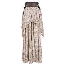 Load image into Gallery viewer, SKT20702 Brown pirate style High waist two-tone chiffon women Steampunk skirt
