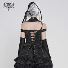 Load image into Gallery viewer, SHT150 Serpentine-Print Woven Halter-Neck Off-Shoulder Punk Shirt
