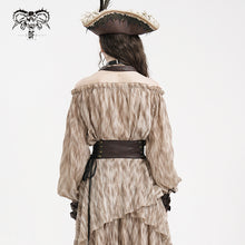 Load image into Gallery viewer, TT27702 Steampunk Halter neck off shoulder long sleeve loose T-shirt
