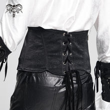 Load image into Gallery viewer, AS200 gothic men Patterned mesh leather corset
