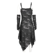 Load image into Gallery viewer, SKT190 Punk ripped knitted belted slip dress
