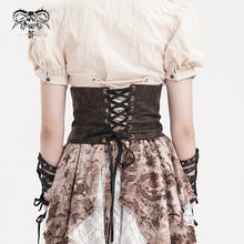 Load image into Gallery viewer, AS197 Steampunk women Distressed leather corset with metal eyelets
