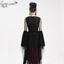 Load image into Gallery viewer, ETT039 Gothic Women Velvet and Burnt-out Mesh Long Sleeve T-Shirt
