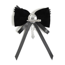 Load image into Gallery viewer, AS307 Gothic Bow Hair Clip with Small Wings
