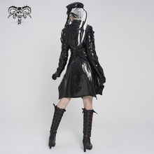 Load image into Gallery viewer, CT27601 Punk-Style Mid-Length Coat with Glossy Finish and Multiple Straps
