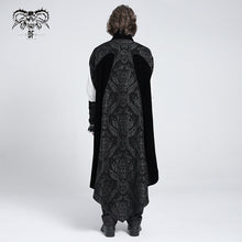 Load image into Gallery viewer, CT120 Chain pendant short front and long back black men long gothic cloak
