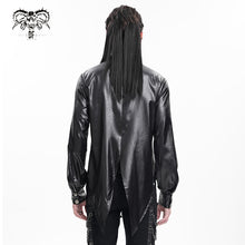 Load image into Gallery viewer, SHT123 Laminated Scratched Punk Swallowtail Shirt
