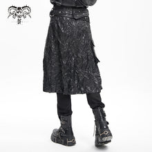 Load image into Gallery viewer, SKT227 Punk Men&#39;s Wrinkled Leather kilt

