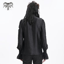 Load image into Gallery viewer, SHT12401 Black Gothic pattern satin long-sleeved men shirts

