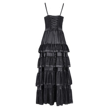 Load image into Gallery viewer, SKT22401 Black party Gothic long suspender dress
