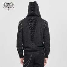 Load image into Gallery viewer, CT274 Punk ripped mist pattern hoodie
