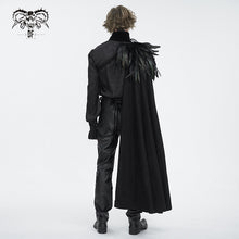 Load image into Gallery viewer, CA043 Single shoulder high collar feather men cloak
