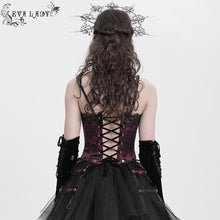 Load image into Gallery viewer, ECST00802 red Gothic fringed iris one-piece bustle corset for women
