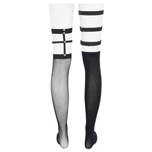 Load image into Gallery viewer, AS156 Inverted five-pointed Star Studded Stretch Band Asymmetrical Long Socks
