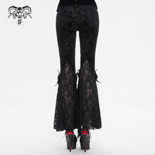 Load image into Gallery viewer, EPT01401 Black Gothic velveteen embossed flared pants
