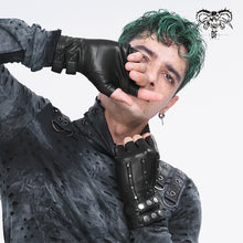 Load image into Gallery viewer, GE027 Punk stretchy leather gloves
