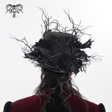 Load image into Gallery viewer, AS283 Gothic Twig and Rose Mini Top Hat
