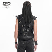 Load image into Gallery viewer, WT092 Asymmetric distressed punk vest
