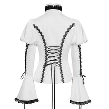 Load image into Gallery viewer, SHT14202 White Love-shaped Jacquard Gothic Blouse
