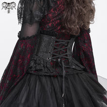 Load image into Gallery viewer, AS20901 black women Gothic rose zipper jacquard corset
