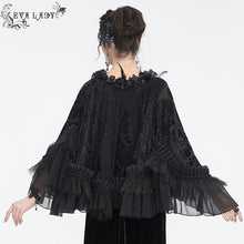 Load image into Gallery viewer, ECA015 chiffon lace decorated women shawl
