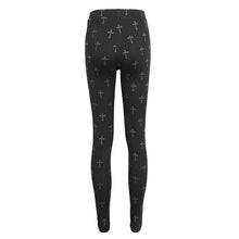 Load image into Gallery viewer, PT234 Knee star-shaped hollow out cross printing knitted trousers for women
