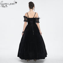 Load image into Gallery viewer, ESKT04501 Black Gothic suspender dress
