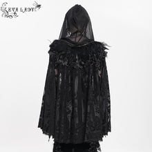 Load image into Gallery viewer, ECA023 Gothic velvet pattern hooded small cape
