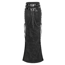 Load image into Gallery viewer, SKT191 Punk side seams high-waisted skirt with split
