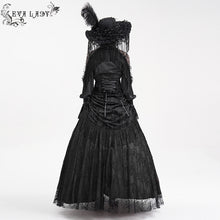 Load image into Gallery viewer, ESKT05001 High Waist Rose Embossed Velvet Tasseled Skirt
