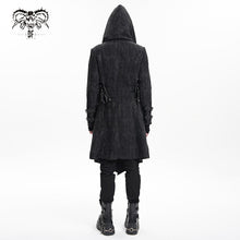 Load image into Gallery viewer, CT251 men Punk ripped woven jacket hooded long coat

