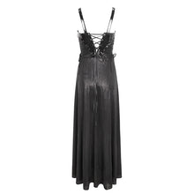 Load image into Gallery viewer, SKT189 Punk pleated glazed leather suspender dress
